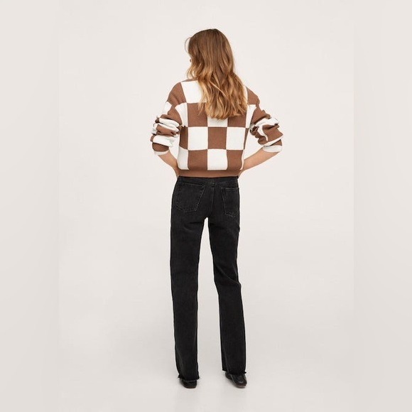 Mango Women’s Brown and White Checks Knitted Sweater - Picture 5 of 14